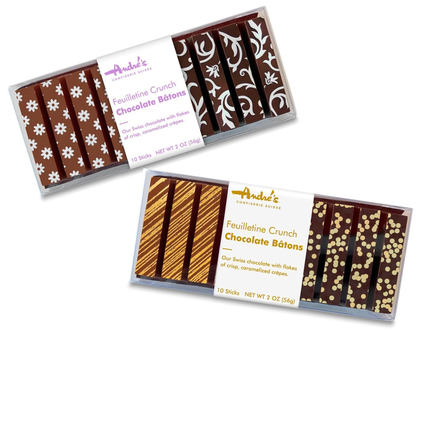 yellow and orange striped and dotted decor on chocolate stick candies.