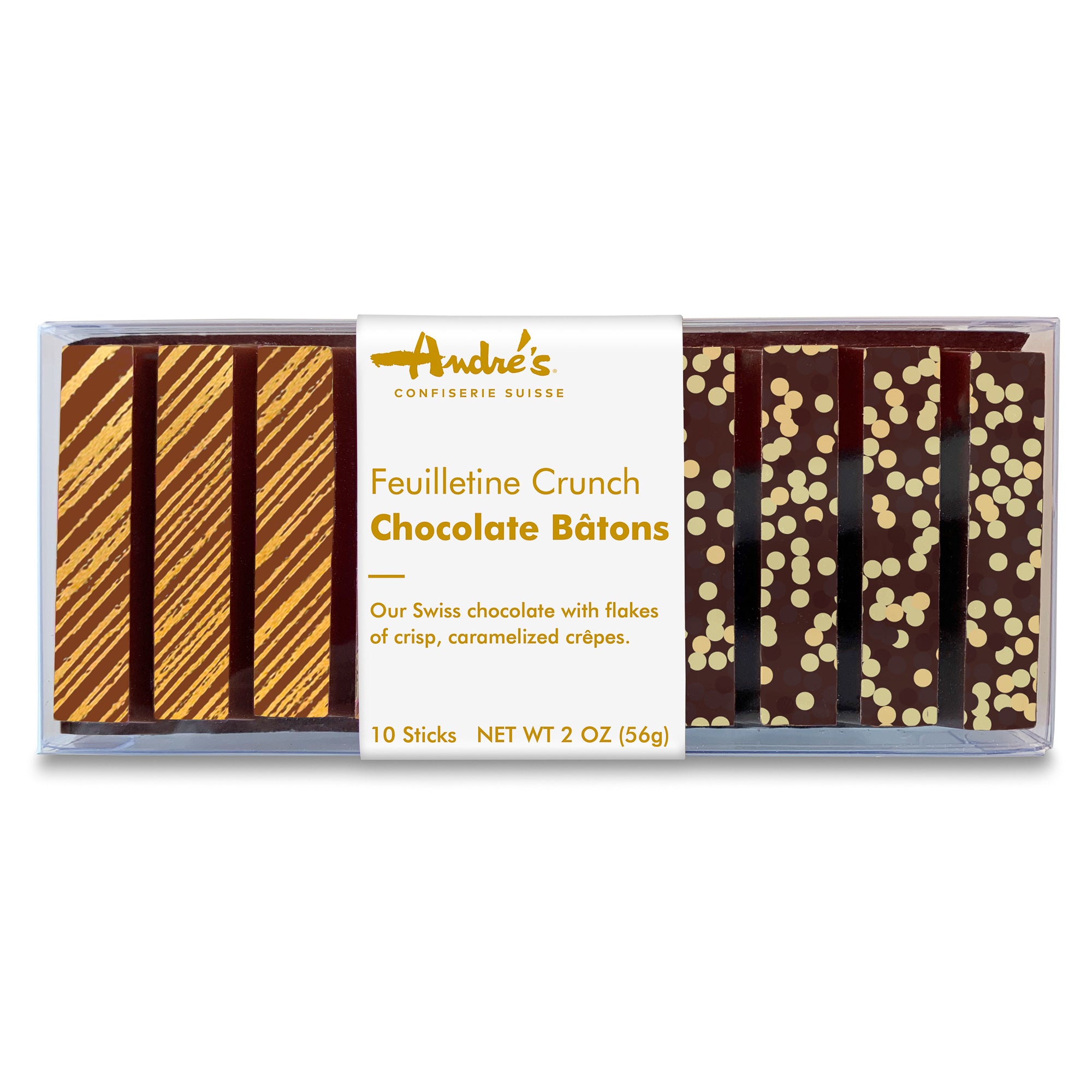 yellow and orange striped and dotted decor on chocolate stick candies.