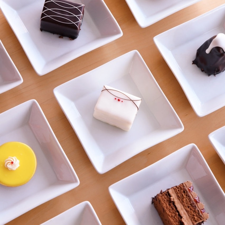 assorted pastries on small plates