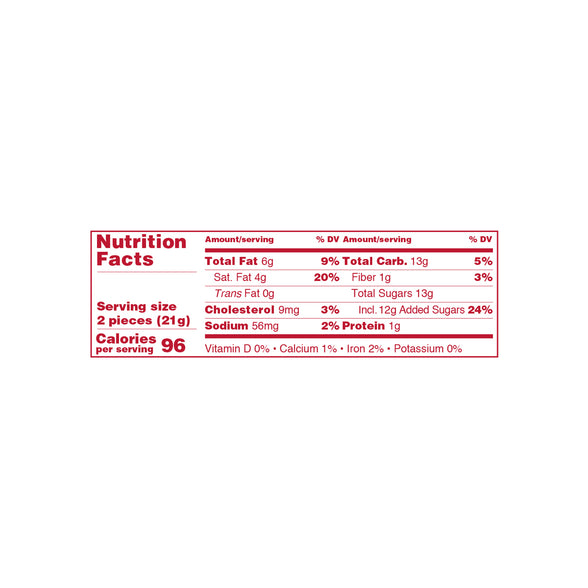 Nutrition Facts for Salt of the Swiss Alps Caramels