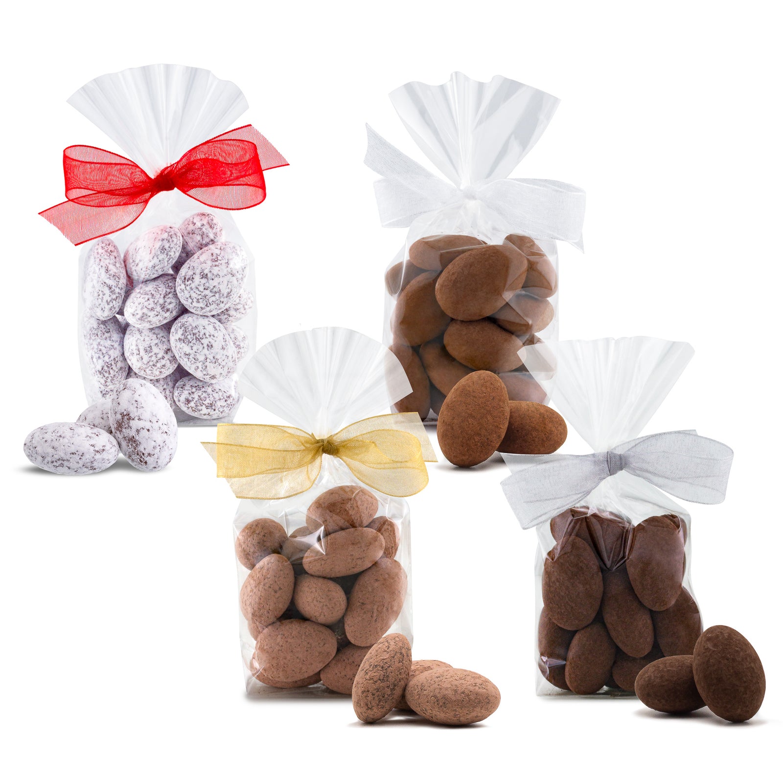 Chocolate Almonds - Favor bags with ribbon