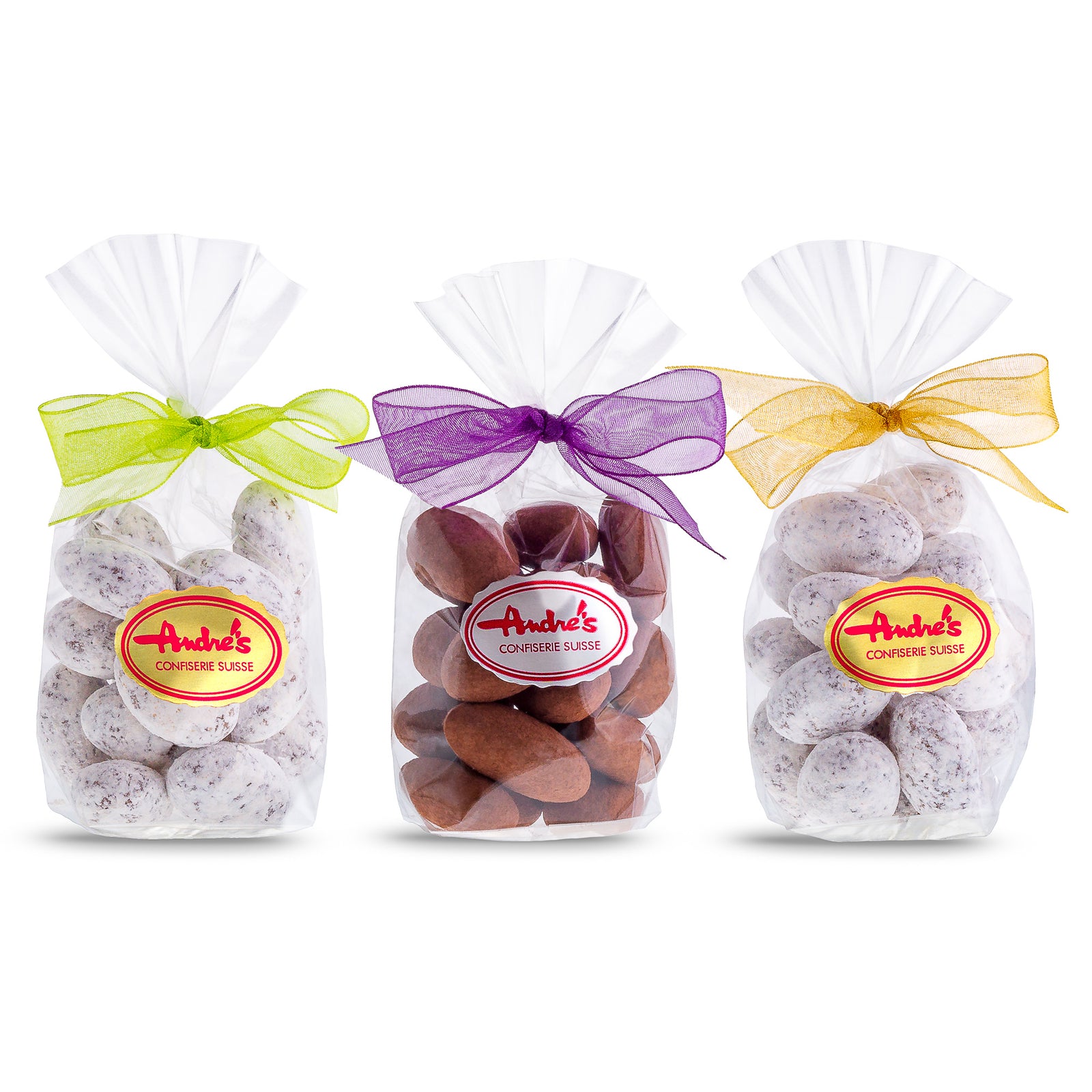Chocolate Almonds - Favor bags with ribbon