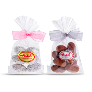 Chocolate Almonds - Favor bags with ribbon