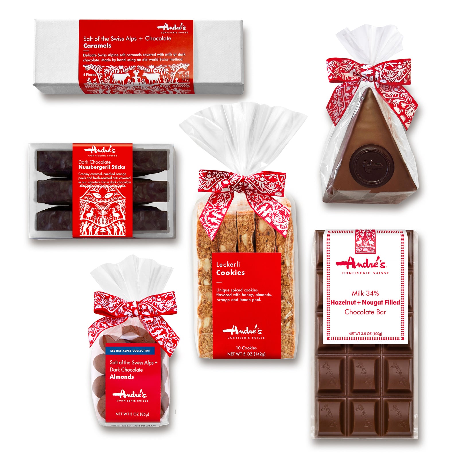 A white box holding the nested contents of the gift box packed with red springfill.